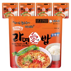 Easy bab 拉麵 Aebap Jjamppong 口味 + 湯匙套裝, 110g, 5個