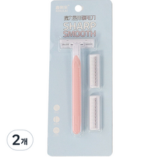 女士T型美體刀 粉色+替換刀頭 2個組, 1入, 2個