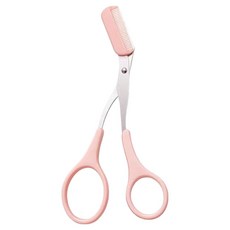 엘로브 빗달린 눈썹 손질 숱가위, 핑크, 1개 핑크, 1개