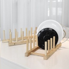 橡膠木原木盤架 6格, 單一顏色, 2個