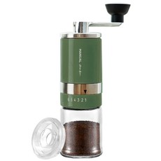 칼딘 매뉴얼 플러스 휴대용 커피 그라인더 + 투명 PS 커버, 올리브그린, 1개