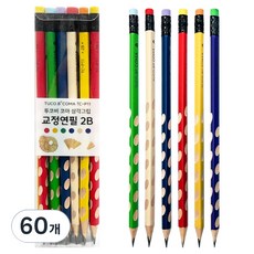 투코비 코마 삼각그립 교정연필 세트 2B TC-P11, 혼합색상, 60개