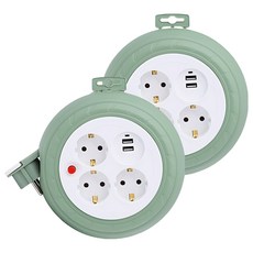 러그 원형 USB 멀티탭 3구 LUG-G03MU, 3m, 민트, 2개
