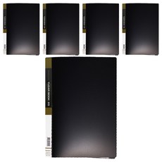 素面資料夾 3孔, 黑色, 5入