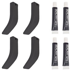 太空鋁免打孔掛勾組 掛勾 4個 + 膠水 4條, 槍灰色, 1組