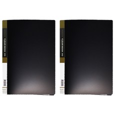 素面資料夾 3孔, 黑色, 2入