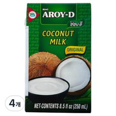 AROY-D 安德利 椰奶, 4個, 250ml