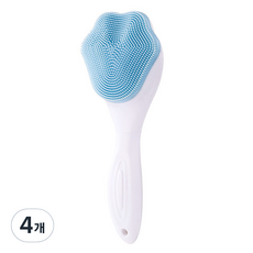 The Happy N 矽膠手動潔面按摩刷, 4個, 藍色