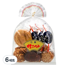竹屋 味好燒 6種綜合仙貝套組, 6套, 栗子 + 芝麻 + 卡魯 + 炒豆 + 味噌 + 大垣