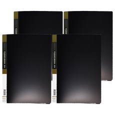 素面資料夾 3孔, 黑色, 4入