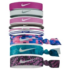 NIKE 耐吉 混搭式髮帶, 粉藍格子, 9個