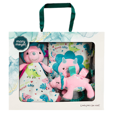 Mary Meyer 蜜兒 臻藏禮盒 跳跳角角龍 手搖鈴 安撫巾 沙沙紙 適用年齡：0歲以上, 1盒