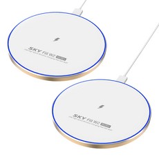 스카이 필 W2P 아이언+ 15W 고속 무선충전기 패드 SKY-W2P, 화이트골드, 2개