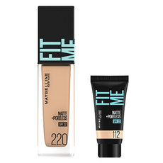메이블린 핏미 파운데이션 레노 30ml + 미니파운데이션 5ml 세트, 220 내추럴 베이지(파운데이션), 112 내추럴 아이보리(미니파운데이션), 1개