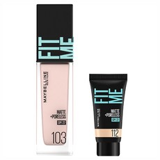 메이블린 핏미 파운데이션 레노 30ml + 미니파운데이션 5ml 세트, 103 페어(파운데이션), 112 내추럴 아이보리(미니파운데이션), 1개