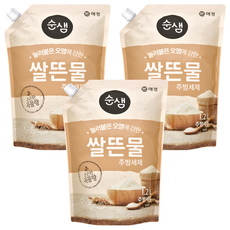 Soonsaem 淘米水廚房洗潔精 補充包, 1.2L, 3個