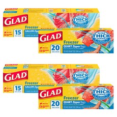 글래드 4중 지퍼백 냉동용 중형 + 대형 세트, 혼합, 2세트