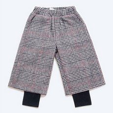 Contikids 孩童假兩件式雙絨格紋內搭長褲