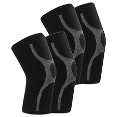 A-ZEAL 高效能石墨稀專業運動護膝 (X設計/彈力加壓/保暖) 黑色, XXL, 2雙