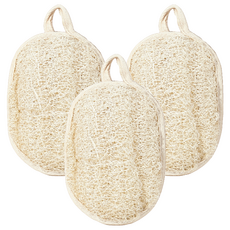 Mandisa 手持絲瓜絡沐浴巾, 象牙白, 3個, 1入