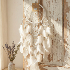 쿠칭아일랜드 물방울 자개 드림캐쳐, 화이트