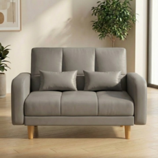 접이식 등받이 각도조절 PU가죽 소파베드 120cm L4, 그레이