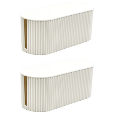 Ju and Ji 多用途電線延長線整理盒, 白色, 2個