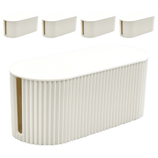 Ju and Ji 多用途電線延長線整理盒, 白色, 5個