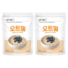 正穀物 燕麥片, 2kg, 2個