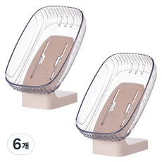 리빙공감 투웨이 물빠짐 비누받침대, 베이지, 6개