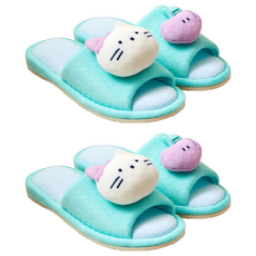 버터샵 블루밍 밀크캣 테리 실내 슬리퍼, 민트, 2개