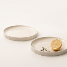 ssueim 陶瓷素色圓形餐盤 M號, 2個, 板 2p