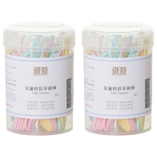 奇哥 兒童牙線棒 Set, 60支, 圓弧形牙弓設計, 扁線設計, 2罐