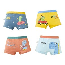 玩耍恐龍印花四角兒童內褲 4件組