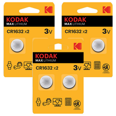 코닥 MAX 리튬 코인 건전지 CR1632 3V, 2개입, 3개