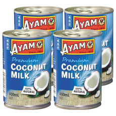 AYAM 雄雞標 特級椰奶 400ml, 100%天然, 無防腐劑, 無添加劑, 無麩質, 4罐