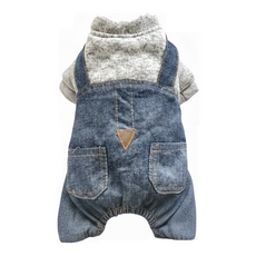 SassyDog 針織四腳連身裝, 灰色 + 藍色, 1件