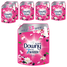 Downy 除臭威力 木蘭與莓果 超濃縮 織物柔軟精 補充包, 2.6L, 6個