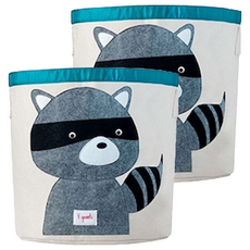 3 sprouts 收納籃, 浣熊, 44.5 x 43cm, 2個