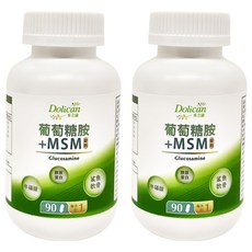Dolican 多立康 葡萄糖胺+MSM 鯊魚軟骨 膠原蛋白, 90顆, 1.224g, 2罐