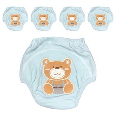 GMP BABY 大熊超吸排棉學習褲 100%純棉, 100cm, 藍色, 5件