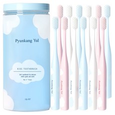 Pyunkang Yul 兒童牙刷 3 種 x 4 件套, 天空藍 + 粉紅色 + 白色, 1套