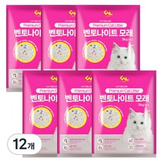 씨엔앨라이프 응고형 벤토나이트 고양이 모래, 4L, 12개, 무향