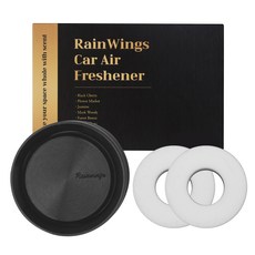 RAIN WINGS 車用芳香劑 黑色主體 + Airscen環 2入組, 1套, 黑櫻桃