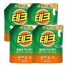 [비건라이프] 테크 알레르기 원인물질 제거 일반용 액상세제 리필, 2L, 4개