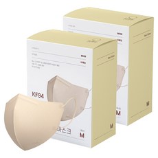 맘편히마스크 새부리형 마스크 중형 KF94 5매입 포장, 50개입, 2개, 베이지