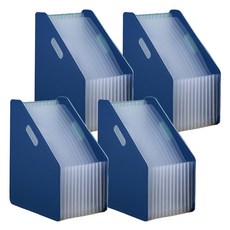 展開式大容量A4檔案夾, 深藍色(直式), 4個