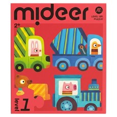 mideer 進階式拼圖, 32片, LEVEL1 汽車大隊, 1盒