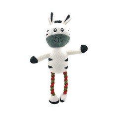AmyCarol 長腳丫系列玩偶 珍珠絨 棉繩, 斑馬 黑白色, 1個, 40 x 12 x 6cm