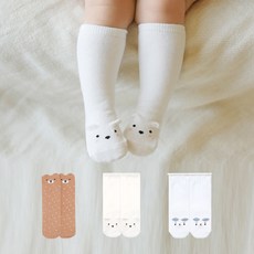HI BABY KIDS 幼童小熊及膝襪3雙組
